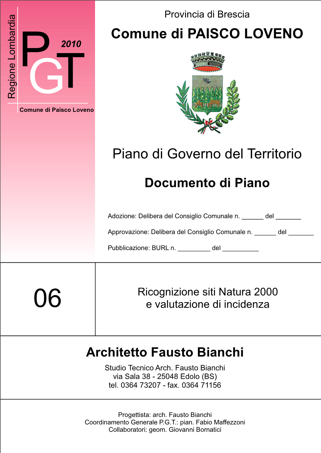 Comune Di PAISCO LOVENO Piano Di Governo Del Territorio