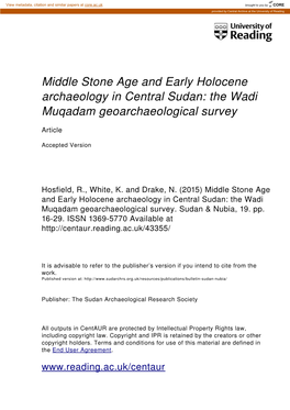 Lithic and Non-Lithic) Identified at Each of the Sites Through Surface Reconnaissance Is Summarised in Table 2