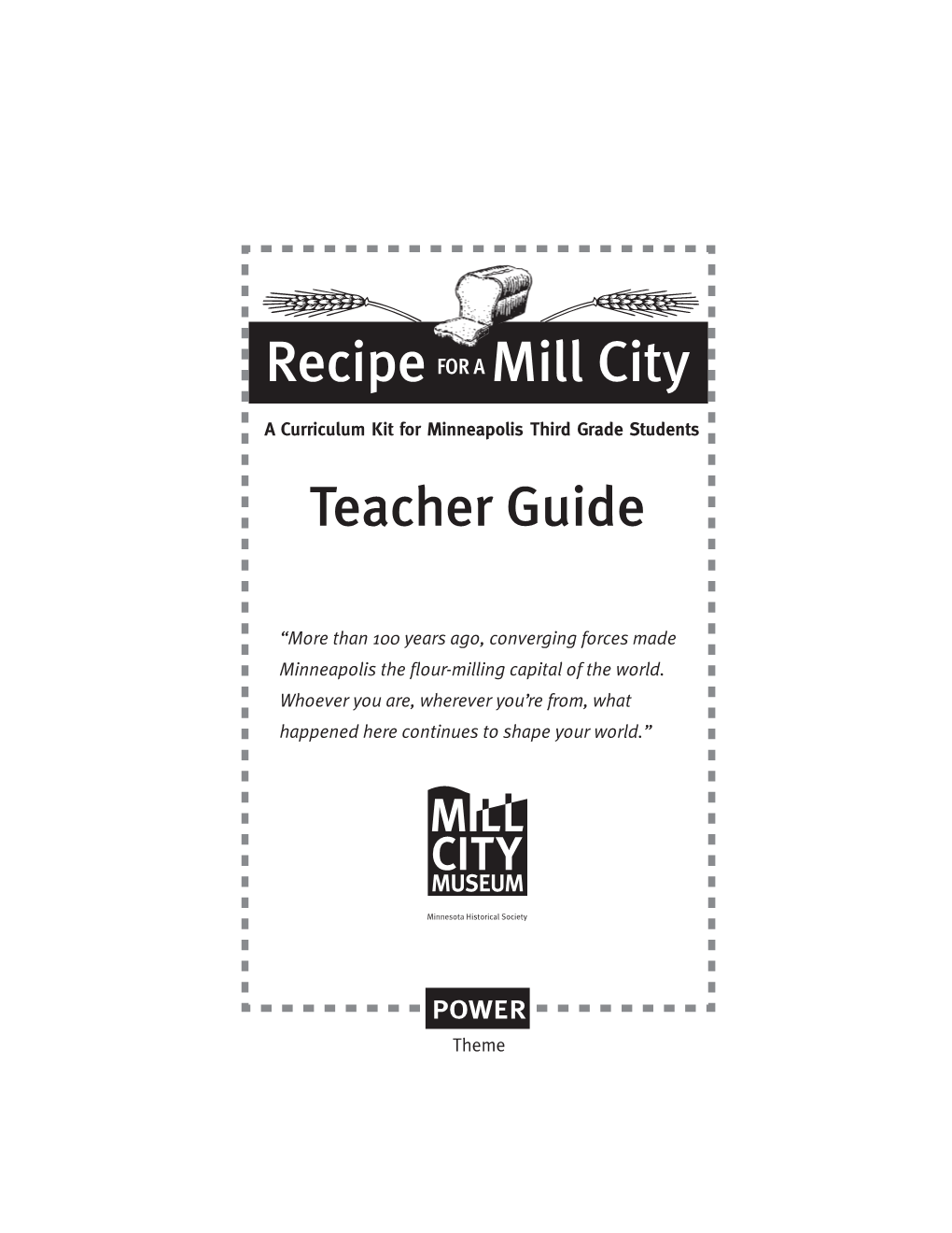 Recipe Mill City Teacher Guide