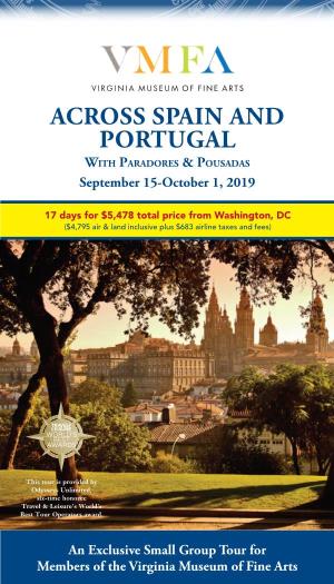ACROSS SPAIN and PORTUGAL with Paradores & Pousadas September 15-October 1, 2019