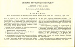 Chronic Thyrotoxic Myopathy