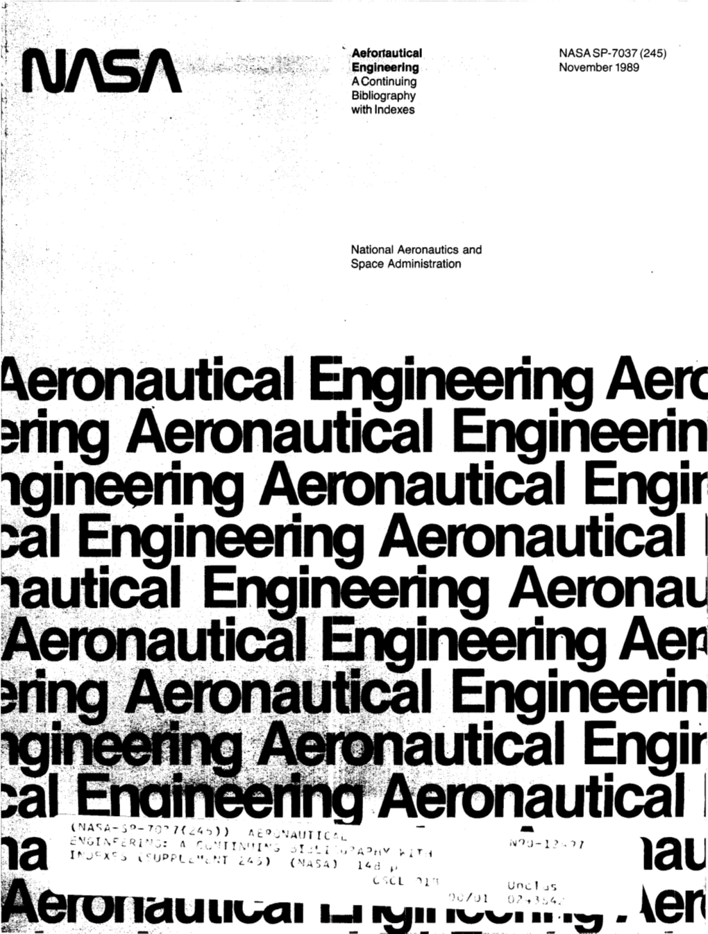 With Indexes NASA SP-7037 (245) November 1989 National