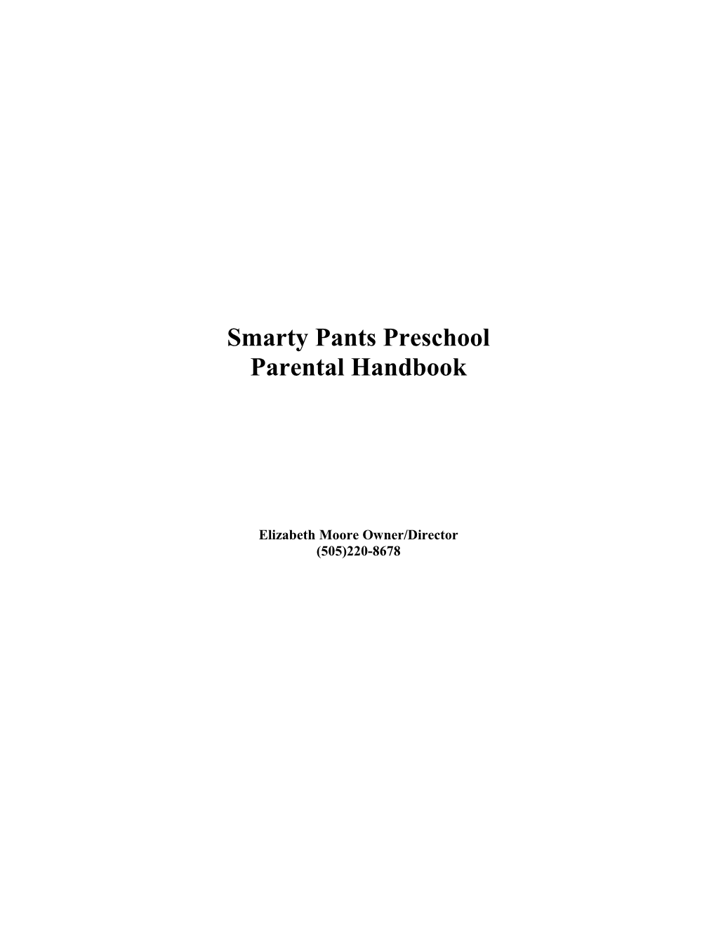 Smarty Pant Parental Handbook