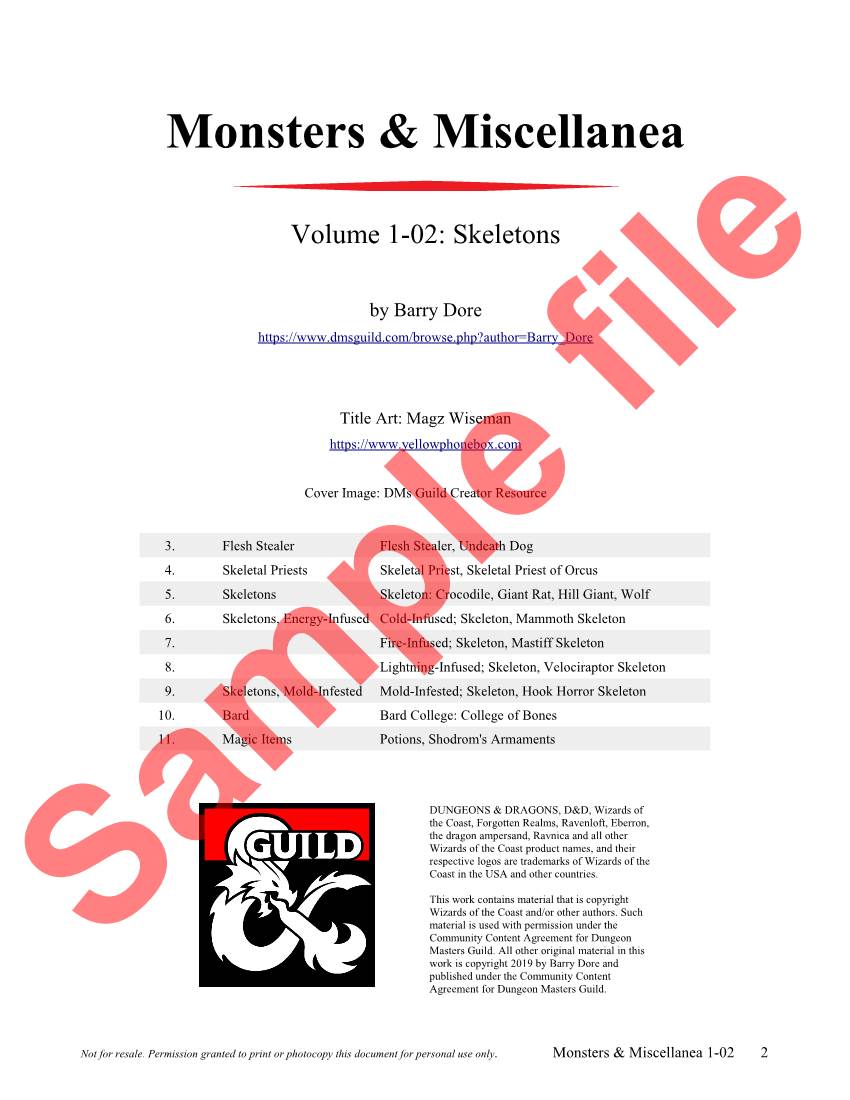 Monsters & Miscellanea