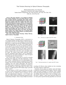 Total Variation Denoising for Optical Coherence Tomography