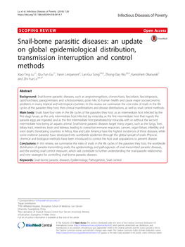 Snail-Borne Parasitic Diseases: an Update on Global Epidemiological