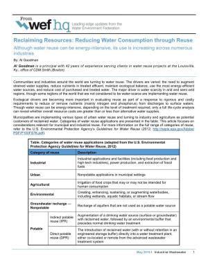 Reclaiming Resources: Reducing Water Consumption Through Reuse