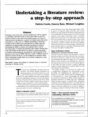 Undertaking a Literature Review: a Step'by-Step Approacii