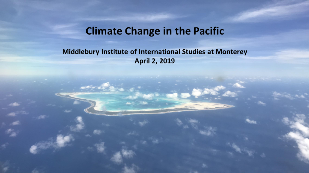 Climate Change in the Pacific