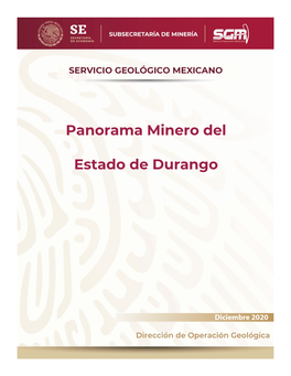 Panorama Minero Del Estado De Durango PRESENTACIÓN