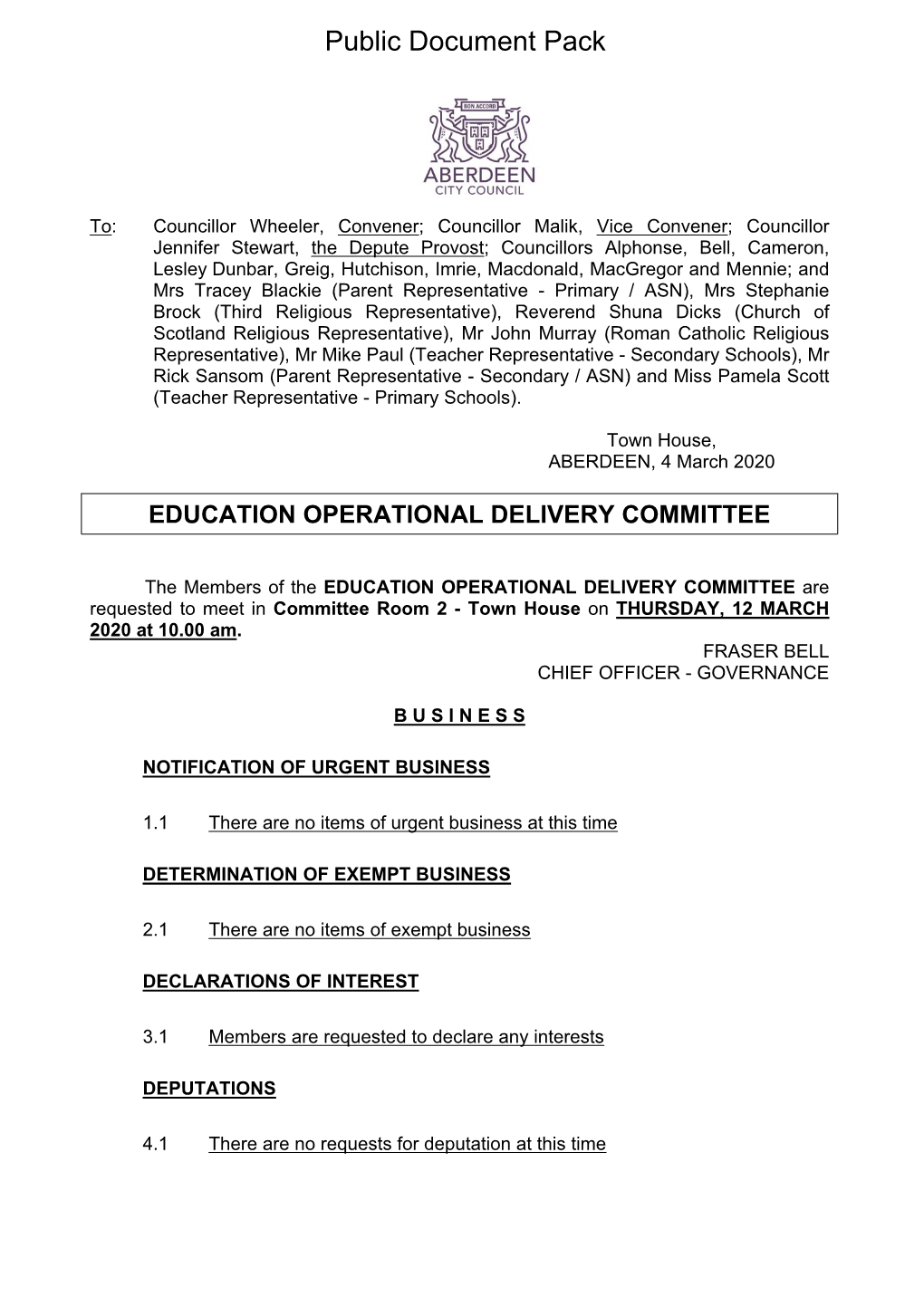 (Public Pack)Agenda Document for Education Operational Delivery