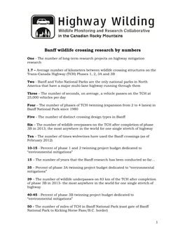 Banff Wildlife Crossing Research by Numbers