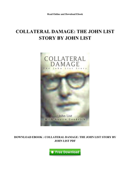 [F269.Ebook] Get Free Ebook Collateral Damage: the John List