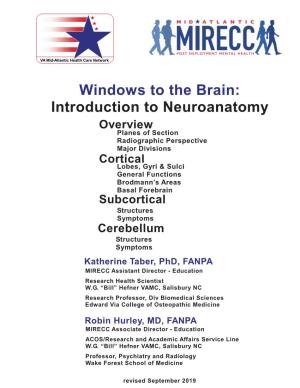 Windows to the Brain: Introduction to Neuroanatomy