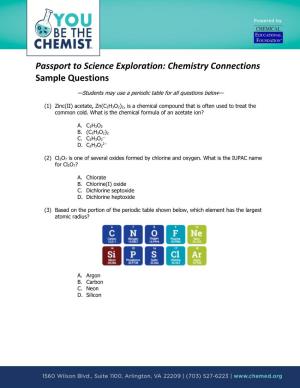 Chemistry Connections Sample Questions
