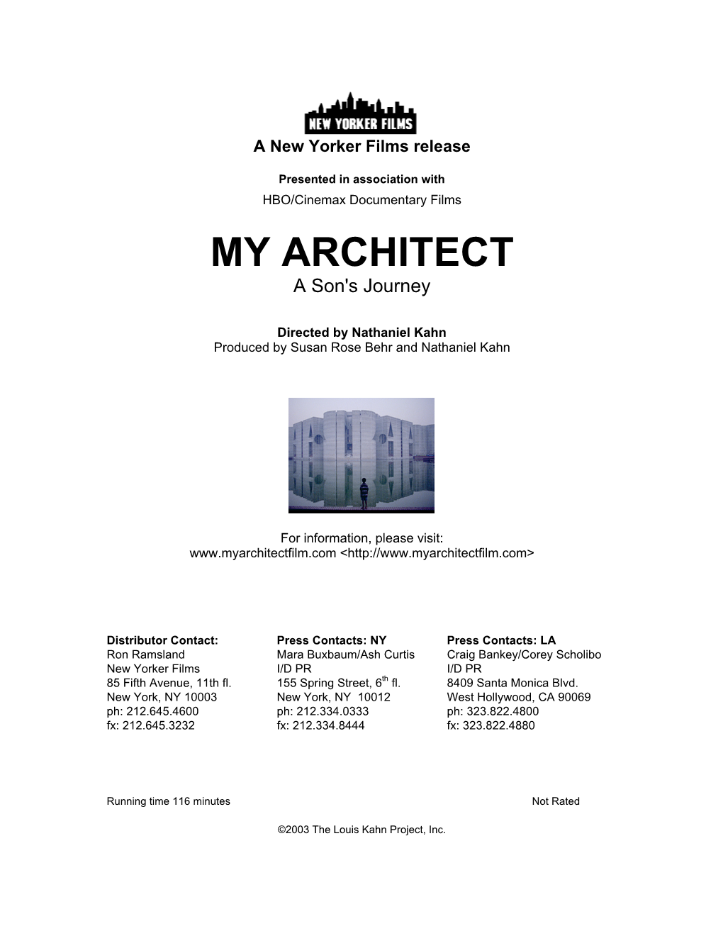 MY ARCHITECT a Son's Journey