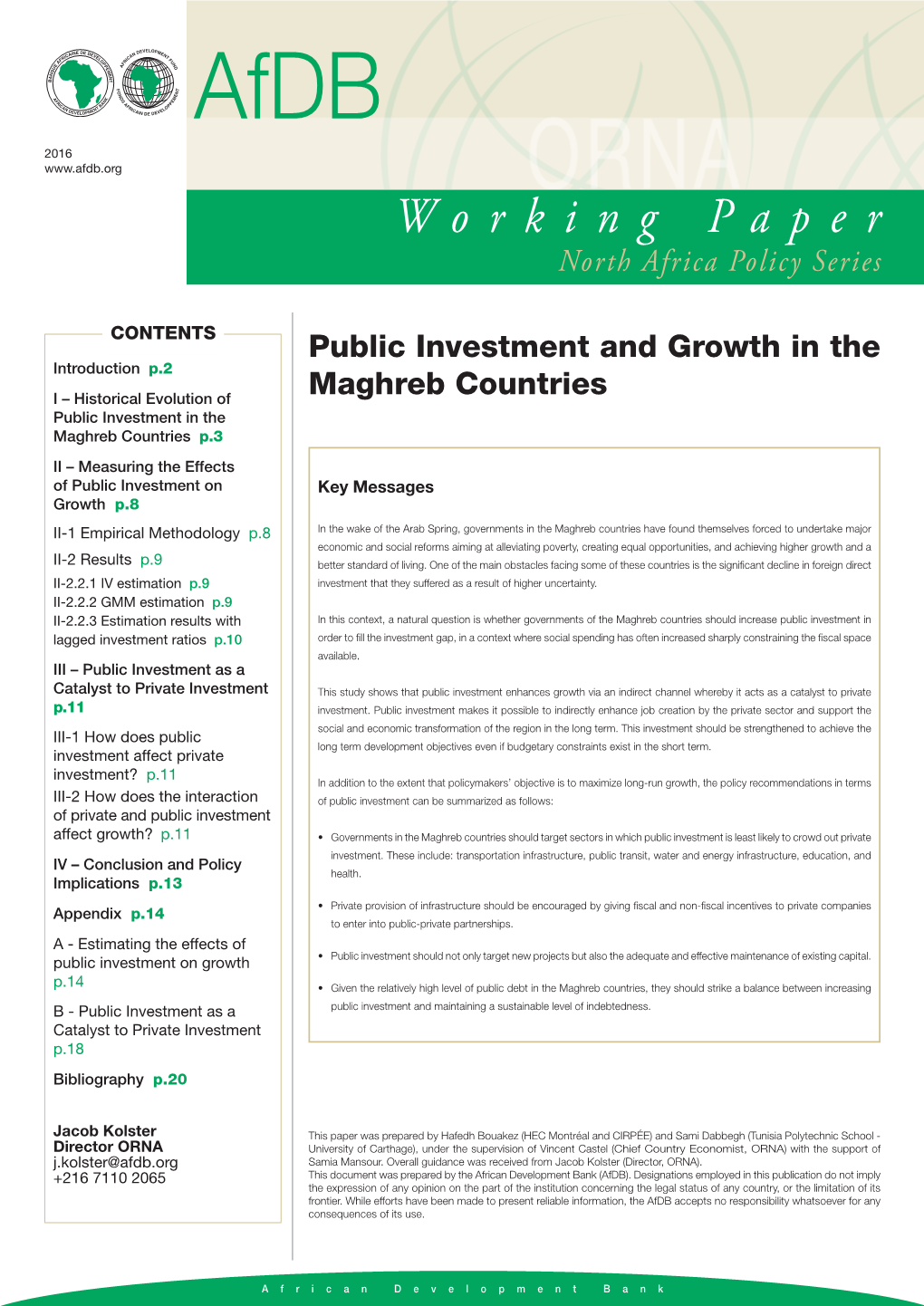 Public Investment and Growth in The