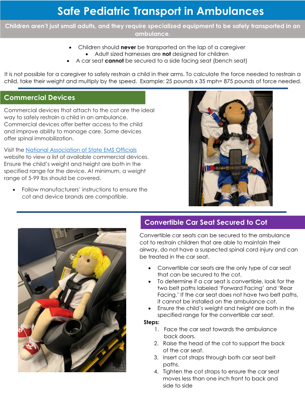 Safe Pediatric Transport in Ambulances