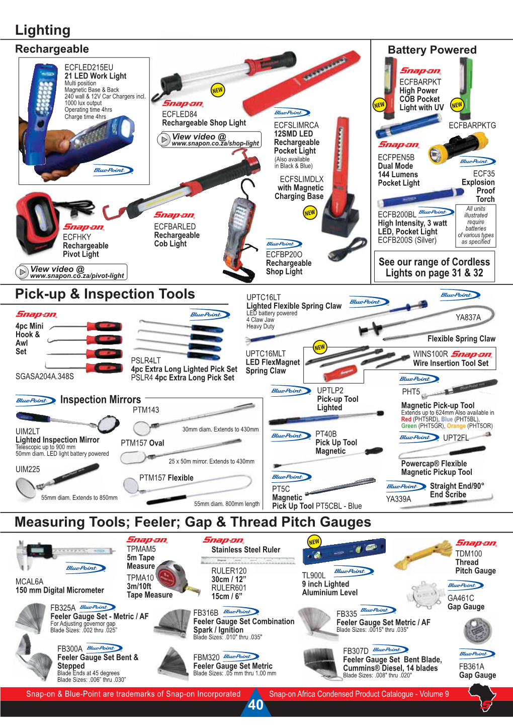 Feeler; Gap & Thread Pitch Gauges