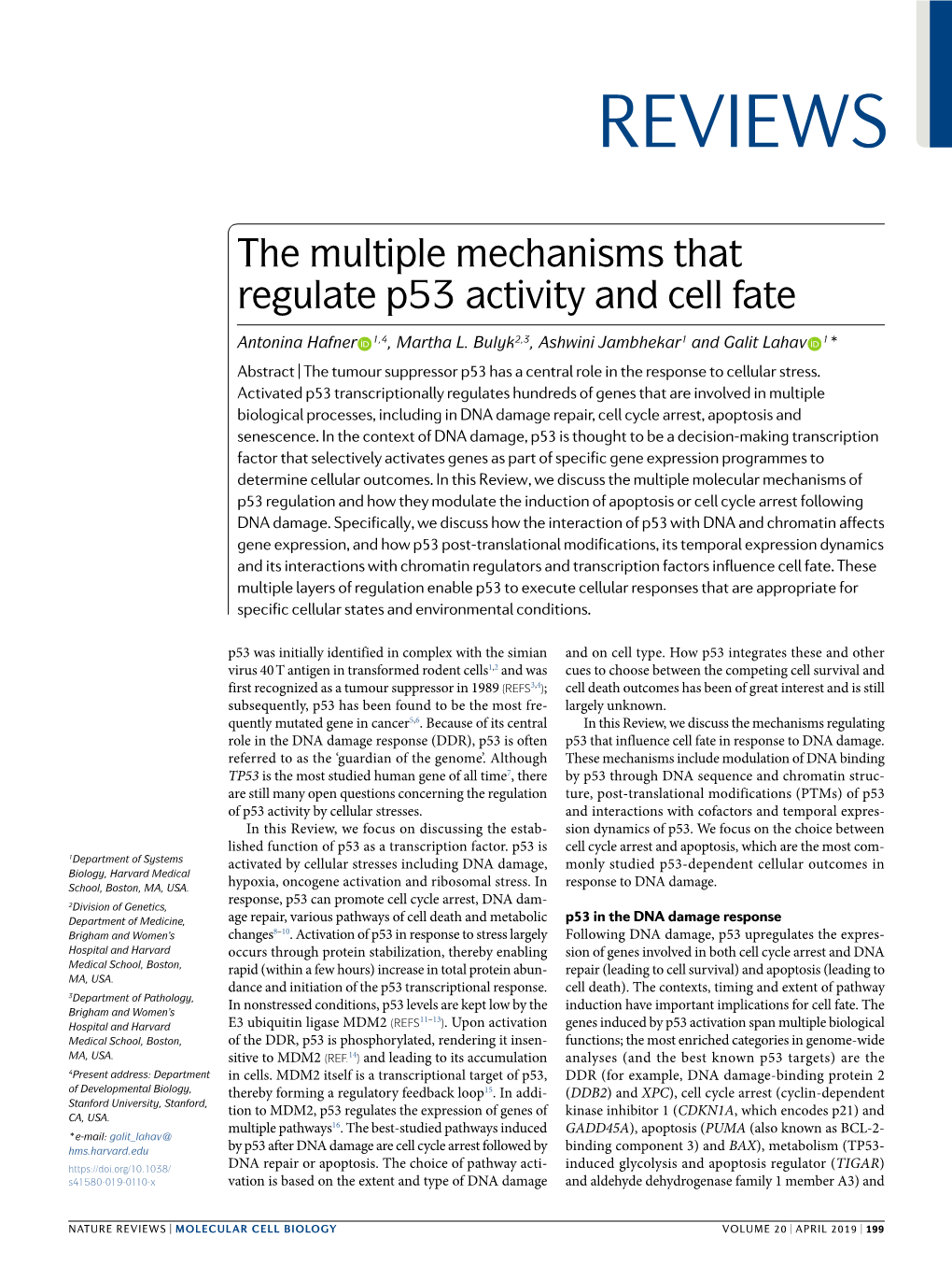 The Multiple Mechanisms That Regulate P53 Activity and Cell Fate