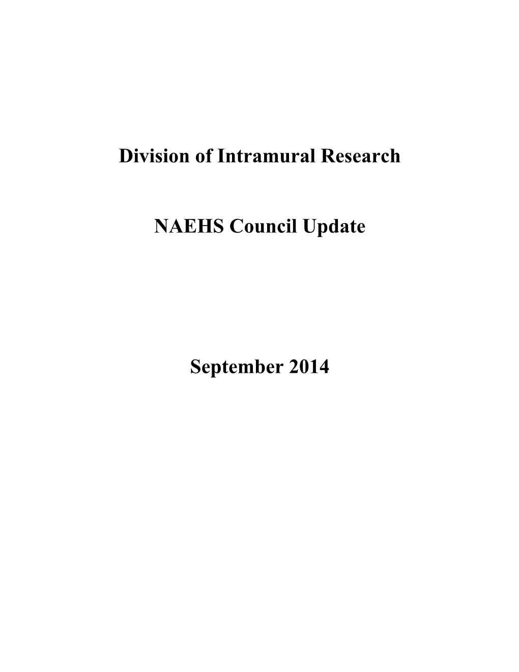 NAEHS Council Update