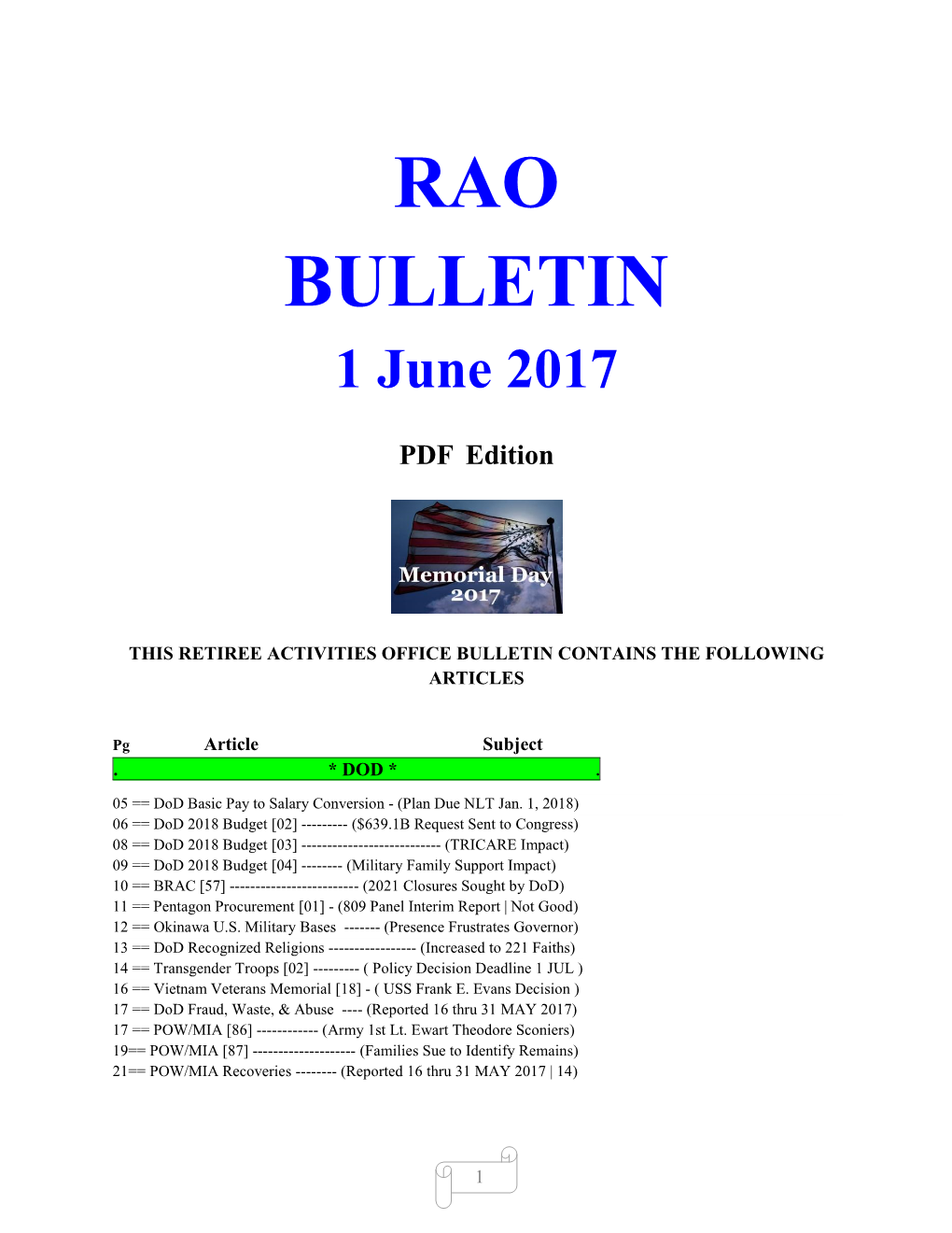 Bulletin 170601 (PDF)
