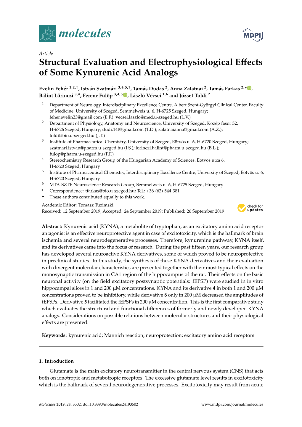 Structural Evaluation and Electrophysiological Effects Of