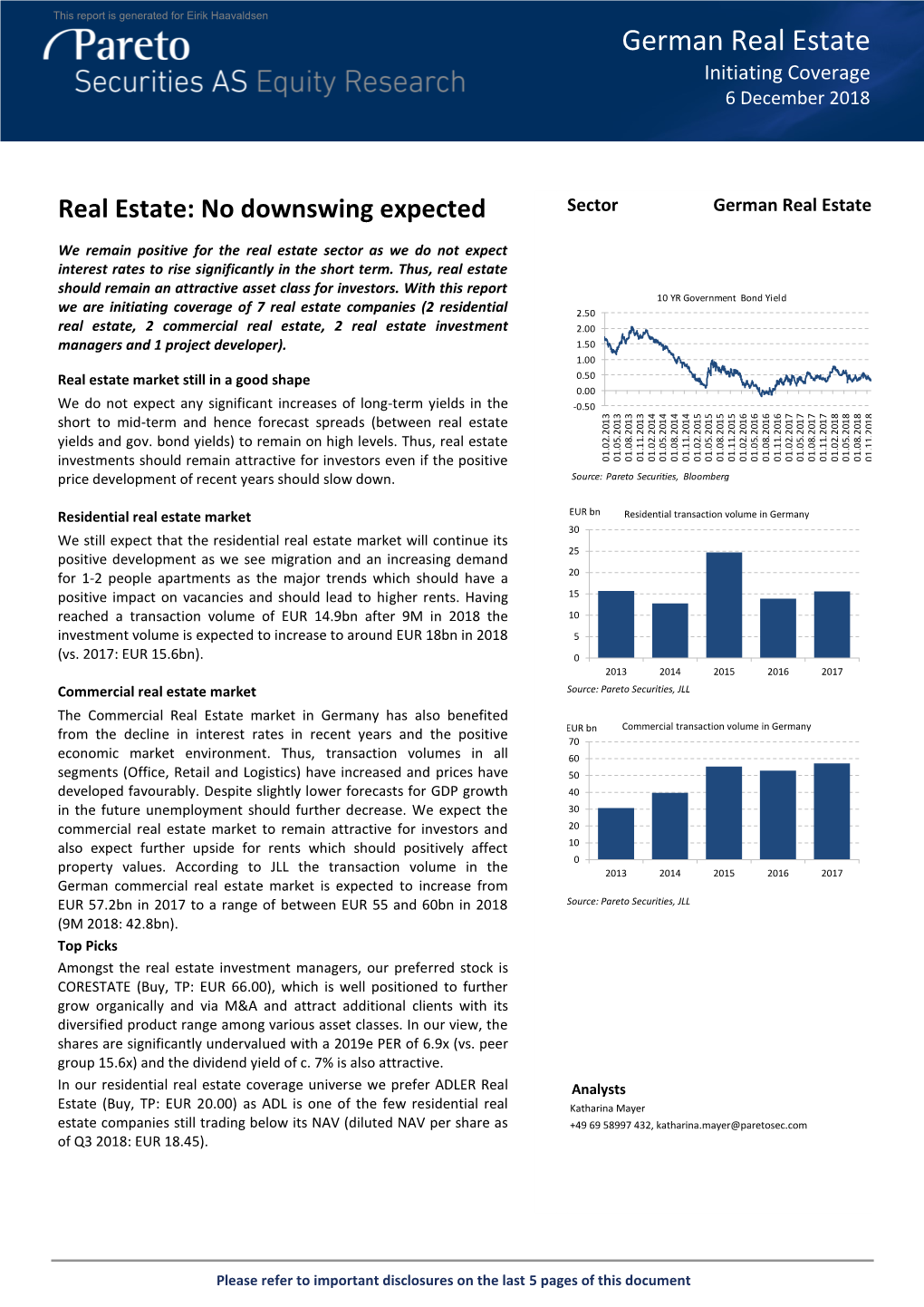 German Real Estate Initiating Coverage 6 December 2018