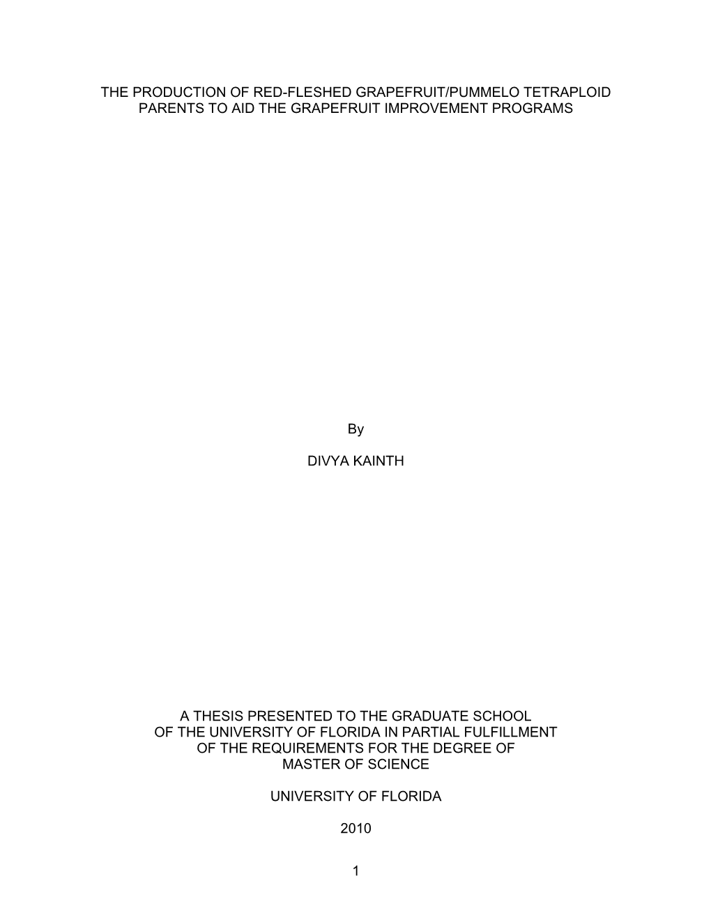 University of Florida Thesis Or Dissertation Formatting