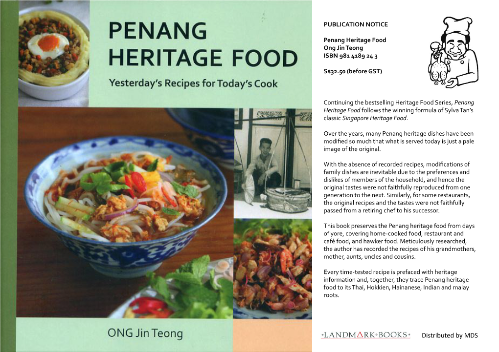 Distributed by MDS Penang HERITAGE FOOD