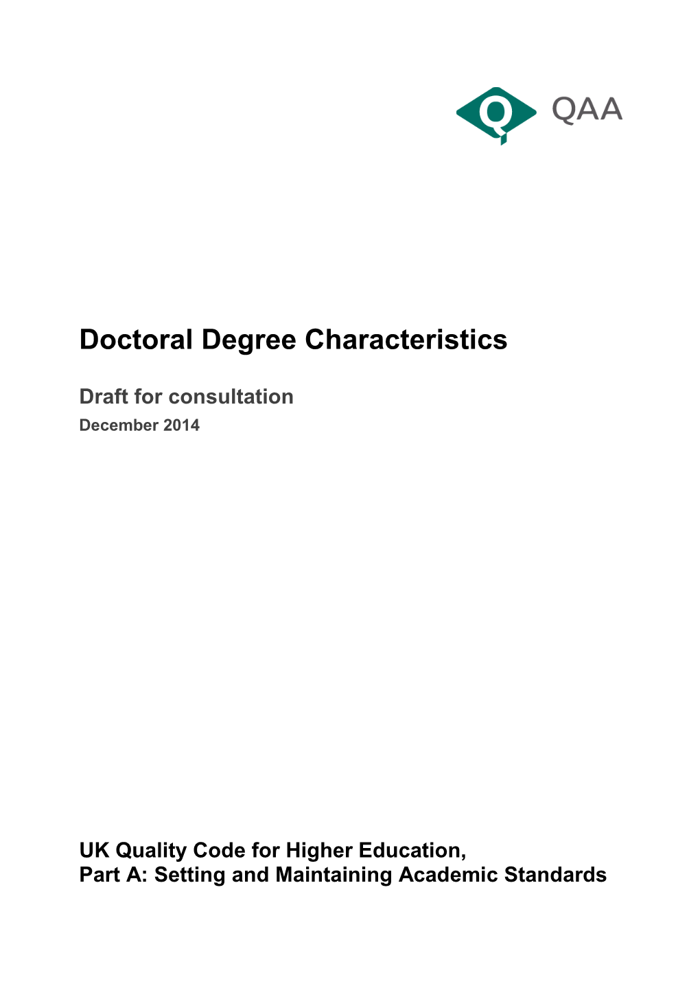 Doctoral Degree Classifications 2014 HEFCE Comments