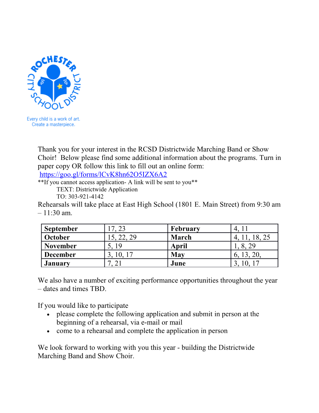 RCSD Districtwide Music Programs