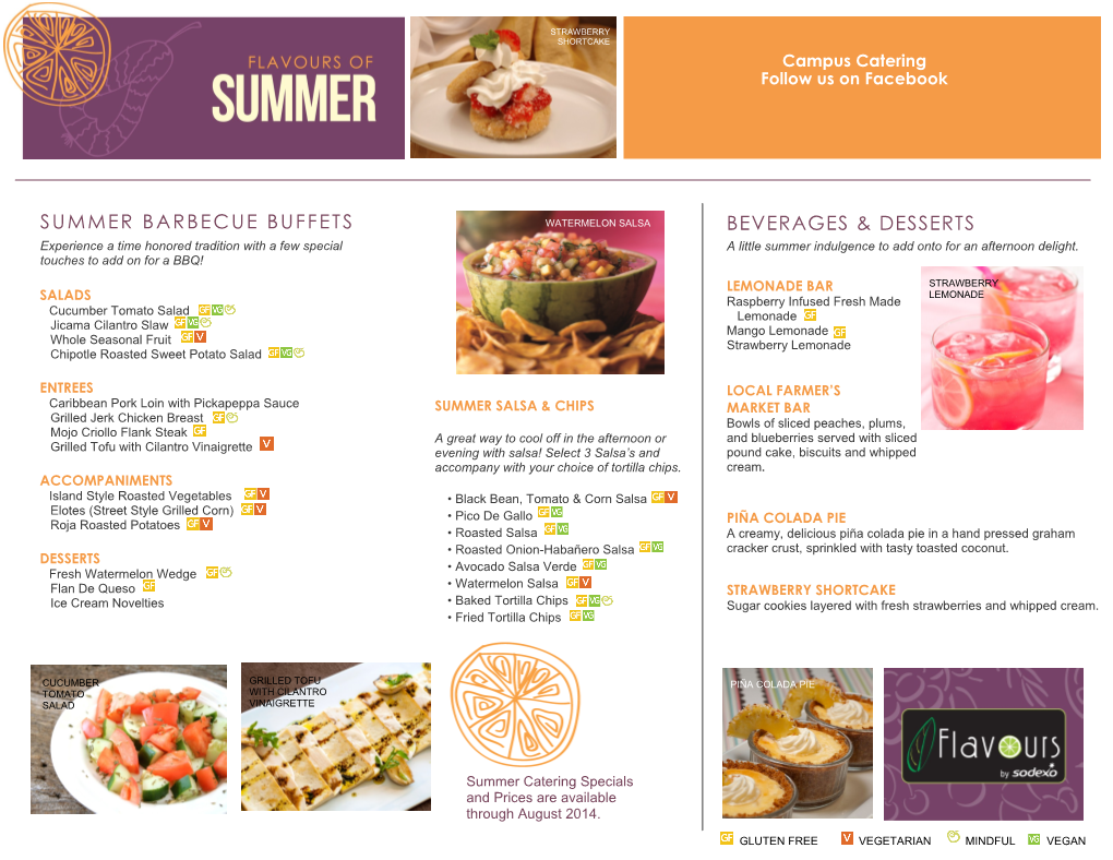 Summer Barbecue Buffets Beverages & Desserts