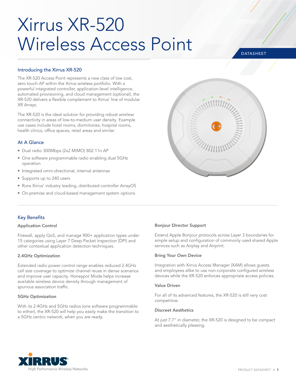 Xirrus XR-520 Wireless Access Point (PDF)