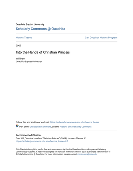 Into the Hands of Christian Princes