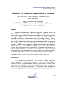 Children's Television Programming Trends in Indonesia