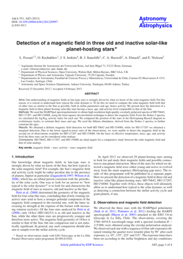 Detection of a Magnetic Field in Three Old And