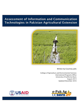 Assessment of Information and Communication Technologies in Pakistan Agricultural Extension