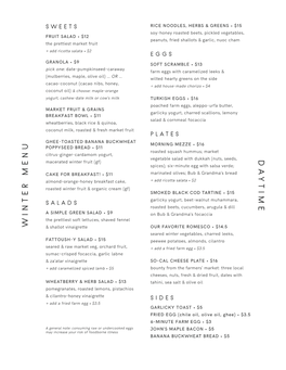 Botanica Day Night Menus December 28