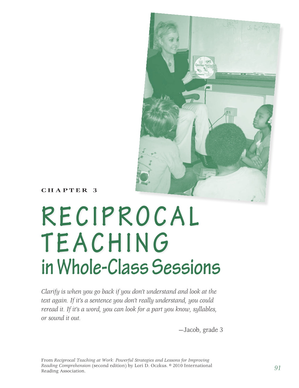 Chapter 3: Reciprocal Teaching in Whole-Class Sessions - DocsLib