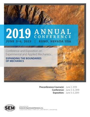 Advanced Program for SEM 2019 Annual Conference