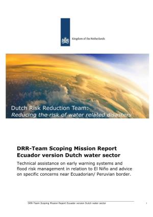 DRR-Team Scoping Mission Report Ecuador Version Dutch Water Sector