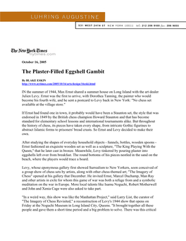 The Plaster-Filled Eggshell Gambit