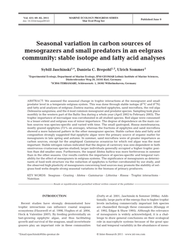 Stable Isotope and Fatty Acid Analyses