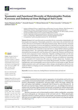 Taxonomic and Functional Diversity of Heterotrophic Protists (Cercozoa and Endomyxa) from Biological Soil Crusts
