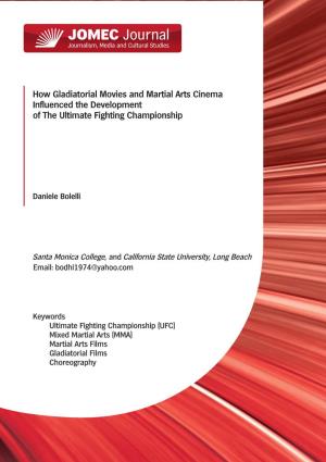 How Gladiatorial Movies and Martial Arts Cinema Influenced the Development of the Ultimate Fighting Championship
