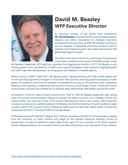 David M. Beasley WFP Executive Director