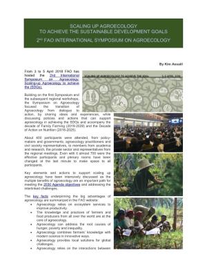 Scaling up Agroecology to Achieve the Sustainable Development Goals
