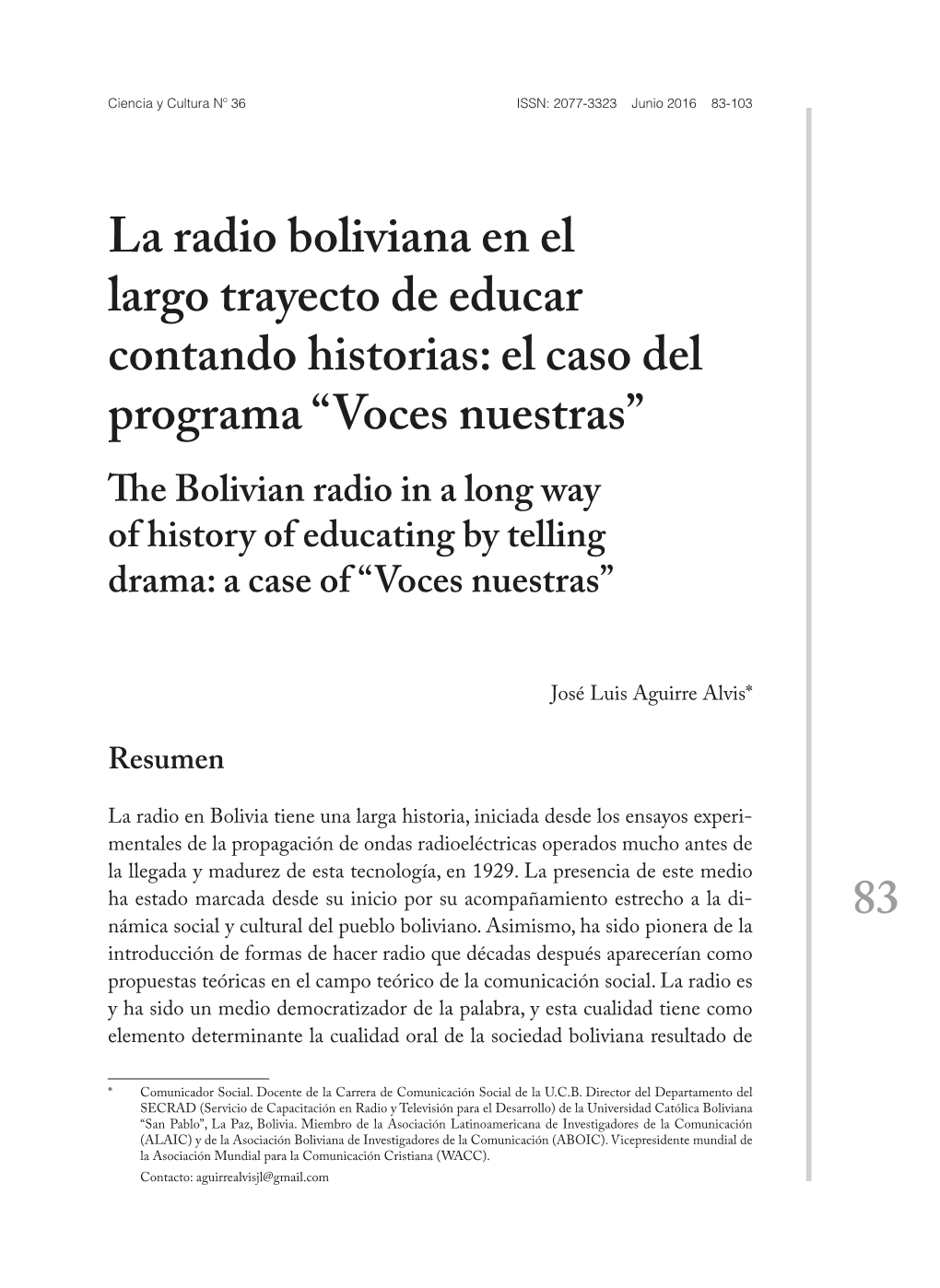 La Radio Boliviana En El Largo Trayecto De Educar Contando Historias