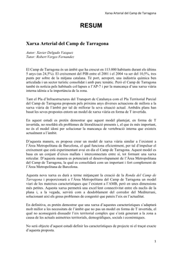 Xarxa Arterial Del Camp De Tarragona